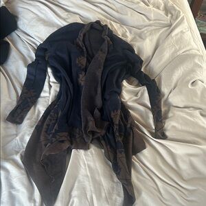 Elegant Black and Brown Women's Cardigan